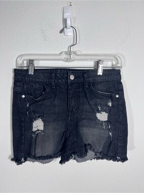 Art Class Girls XL (14/16) Black Distressed Denim Cutoff Shorts